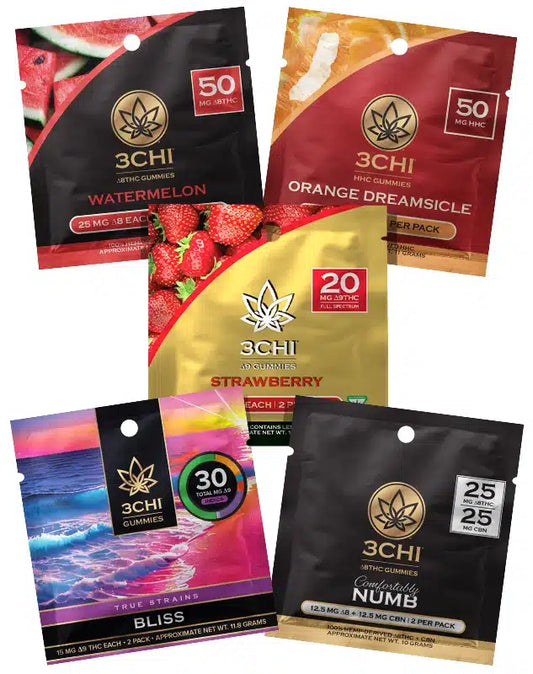 Delta 8 + THCv Gummies - Cinco Paquetes | 3CHI (Importadas)